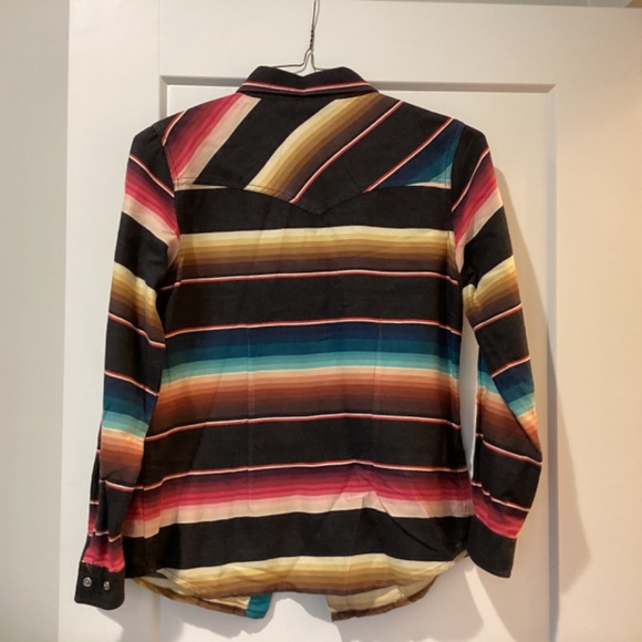 Tasha Polizzi Southwestern Striped Snap Front Collared Blouse S - Picture 2 of 4